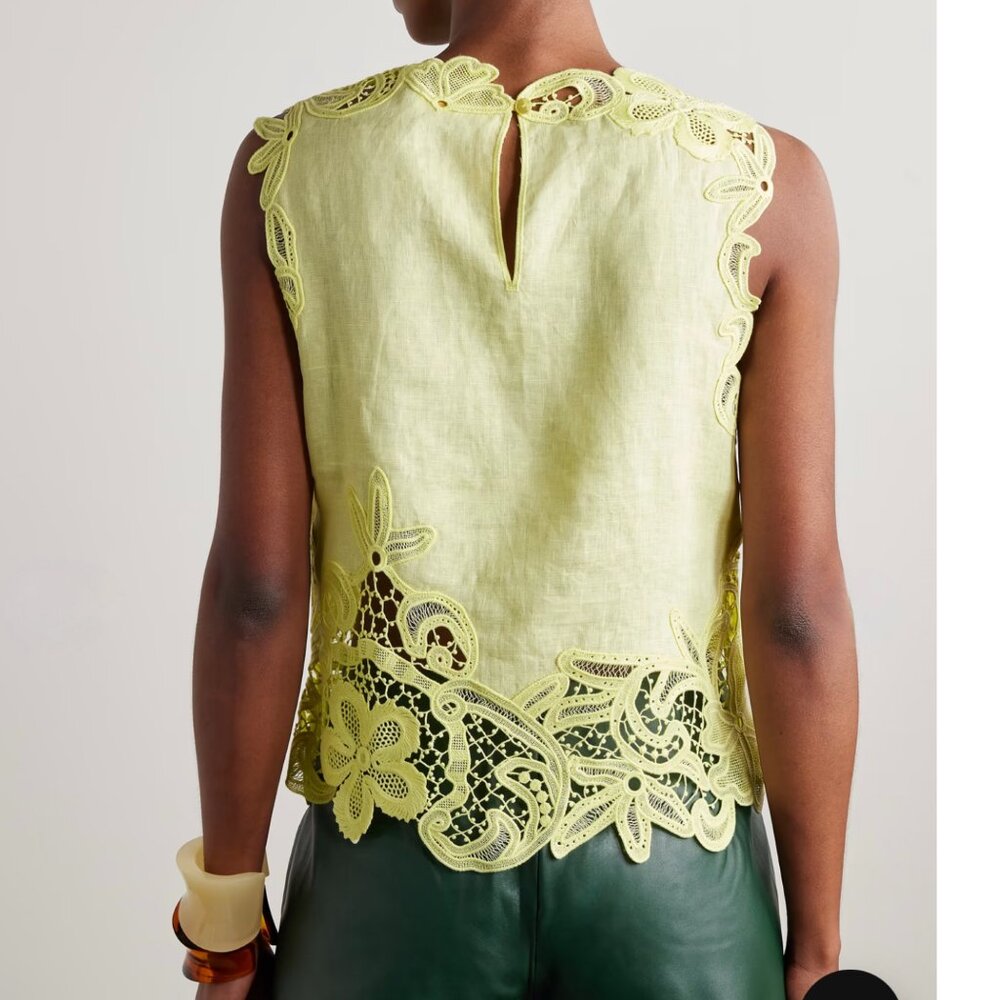 ULLA JOHNSON MARLIS GUIPURE LACE PANELED TOP SIZE S, 4 NEW - Picture 5 of 13